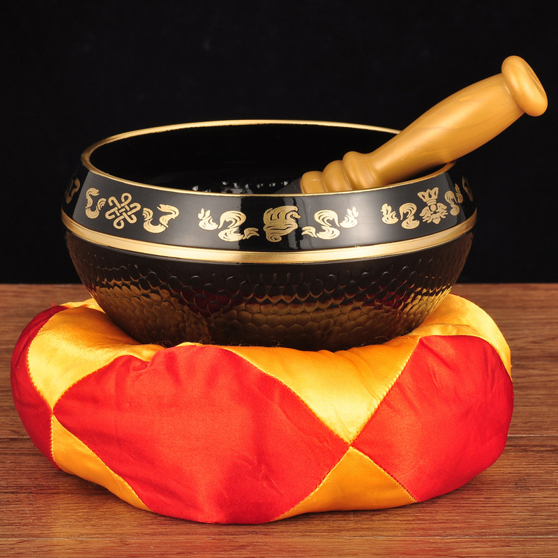 彩铜钵盂铜罄铜庆颂钵铜钵家用音疗瑜伽冥想静心佛音碗修行钵用品