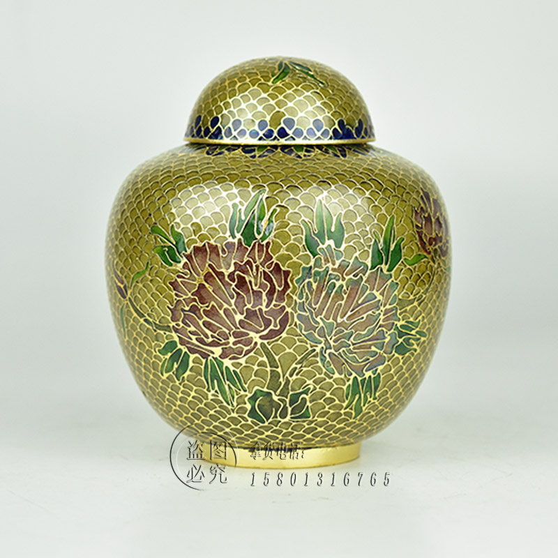 北京景泰蓝西瓜罐传统手工艺铜胎珐琅彩罐子脱胎透明蓝摆件收藏品,特色手工艺,景泰蓝,淘宝优惠券,粉丝福利购,淘宝优惠卷