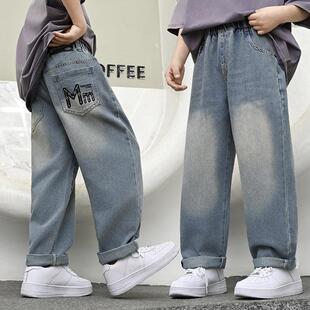 春秋款 百搭裤 中大童裤 洋气小男孩长裤 子潮 子宽松牛仔裤 男童牛仔裤