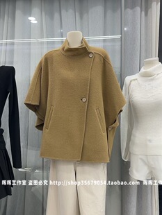 2026秋冬新款女装毛呢外套女宽松圆领长袖短款大衣外套羊毛