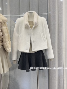 2026秋冬新款女装立领内胆羽绒长袖短款外套女冬保暖毛呢外套上衣