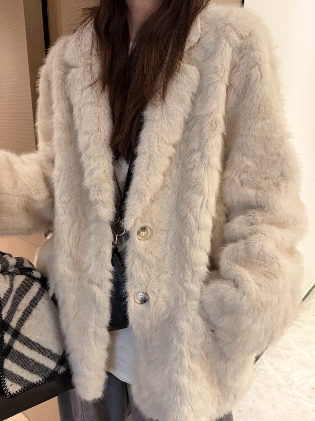 2025新款女装秋冬韩版宽松休闲慵懒风皮毛一体毛毛西装外套女