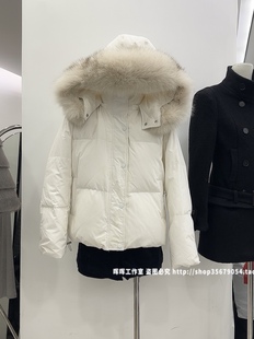 2025新款冬装真毛大毛领90白鸭绒三防面料连帽羽绒服外套女