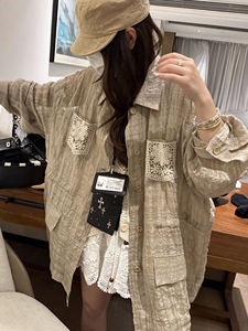 天丝亚麻大口袋衬衫女2026夏季新款宽松长袖休闲衬衣防晒外套上衣