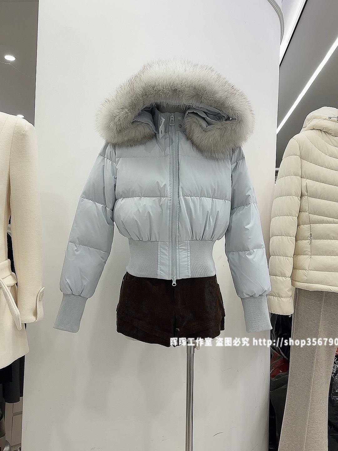 2025新款女装秋冬韩版宽松显瘦大狐狸毛羽绒服女短款连帽女外套女