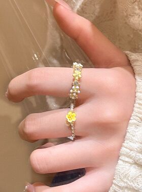 可女森系潮调节珍珠高级感戒小众