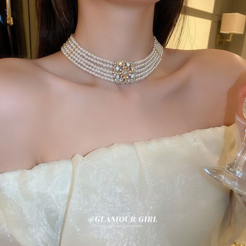 项饰多层时尚个性复古颈链花朵