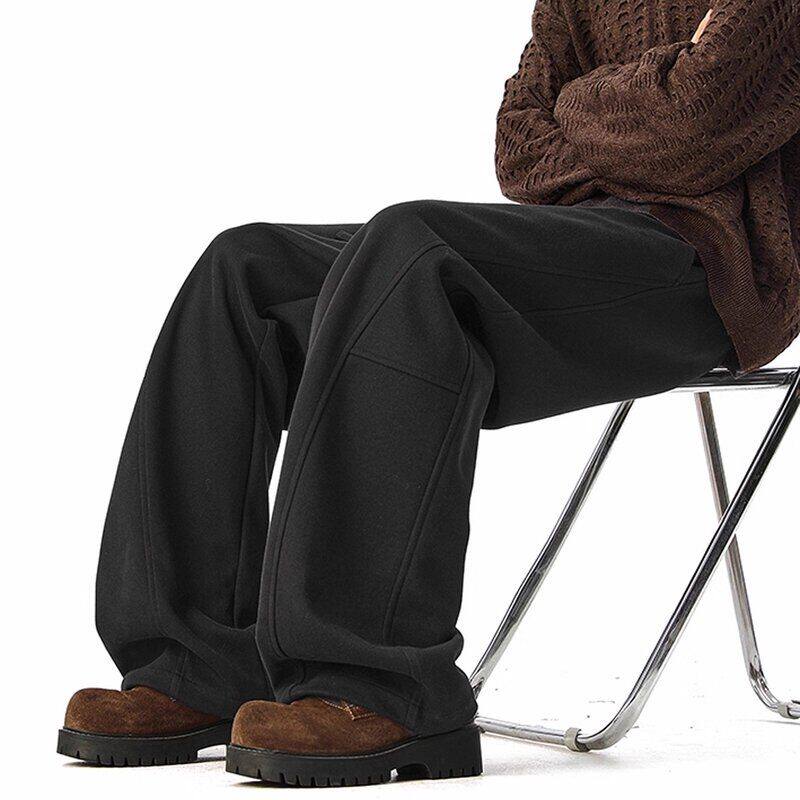 重磅解构男女弯刀美式青少年卫裤百搭运动休闲直筒裤秋冬季阔腿裤