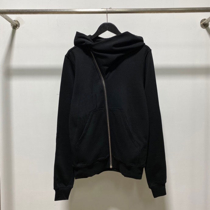 巫师帽斜拉链宽松款开衫连帽