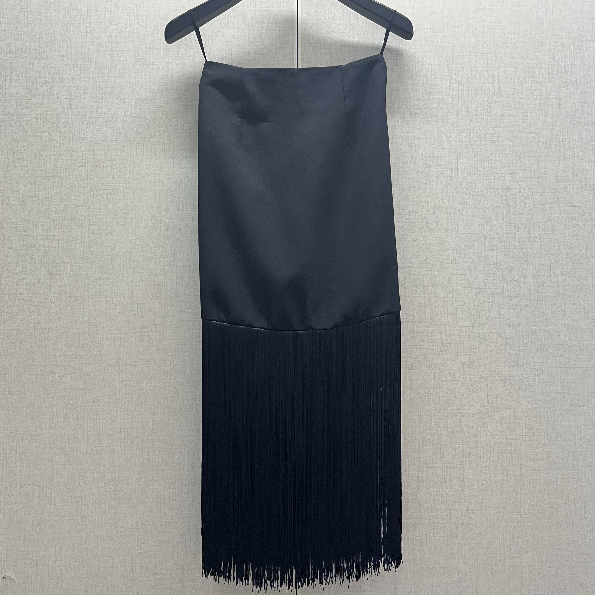 夏季暗黑R风O修身细绳子条流苏下摆女士包臀显瘦休闲半身裙中长裙