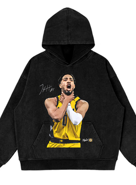 哈利伯顿美式数码直喷透气印花卫衣美式复古高街潮牌纯棉休闲连帽