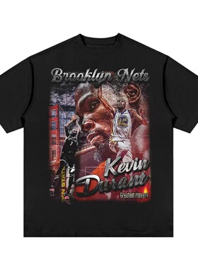 2022年夏凯文杜兰特Kevin Durant篮球短袖t恤高街印花宽松圆领潮