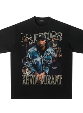 凯文杜兰特球星印花短袖t恤男潮牌ins个性时尚美式复古重磅球服