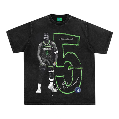 美式复古数码直喷印花圆领T恤