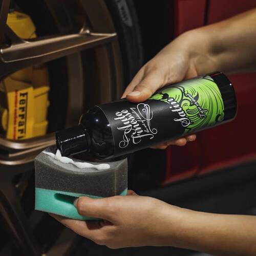 AUTOFINESSE 同款弧形轮胎蜡棉汽车边角上光护理海绵外部塑料上光