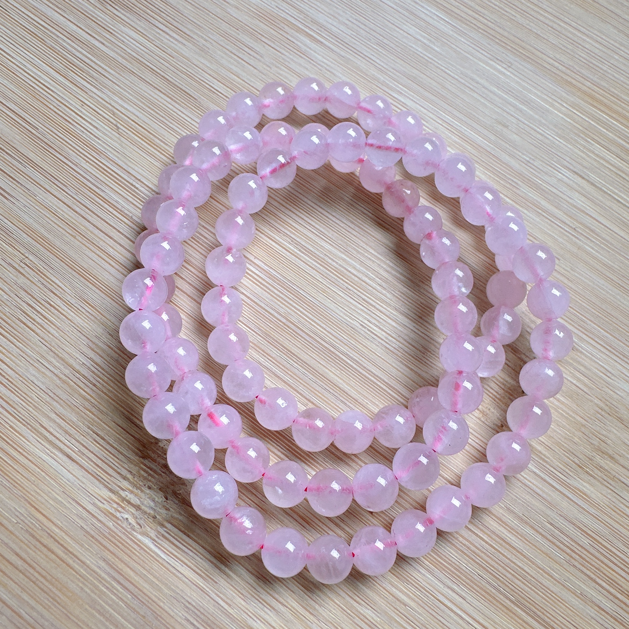 天然粉色水晶手链女圆珠串珠
