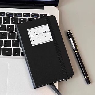 韩系简约黑色皮质手账本a6空白内页ins高颜值加厚日记笔记本子