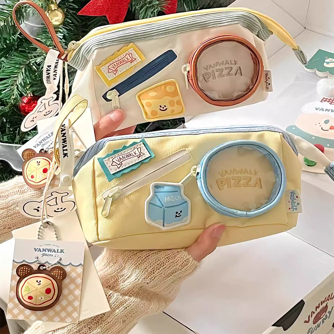 可爱食物撞色拼接痛包笔袋铅笔盒