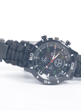 野外生存多功能求生手表特种兵战术手链户外伞绳编织指南针手环