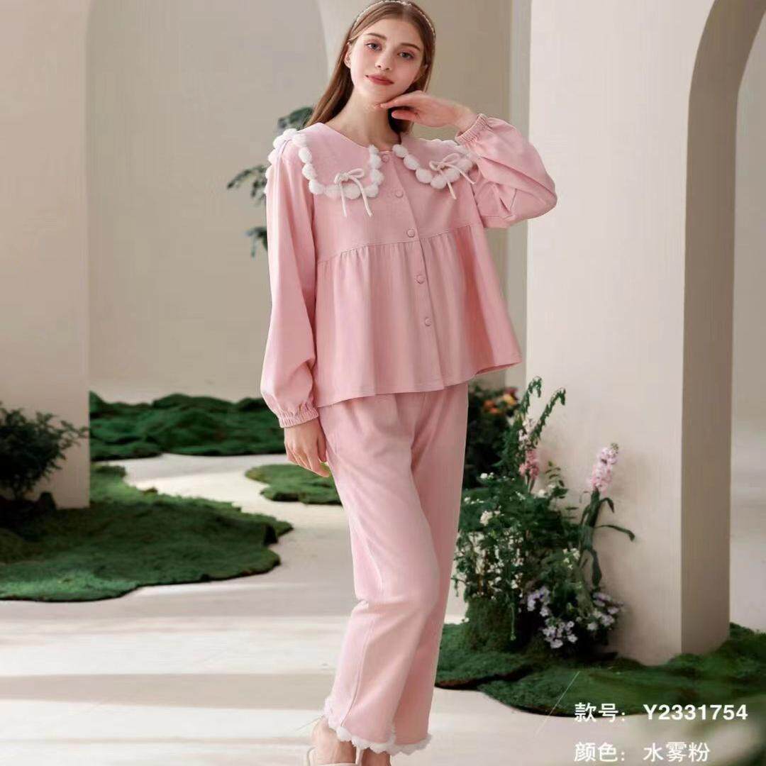 秋冬睡衣女甜美少女舒绒毛茸茸开衫长袖家居服套装可外穿2331754