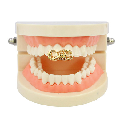欧美跨境蝎子单颗金牙套万圣节teeth grills rapper嘻哈假牙饰品