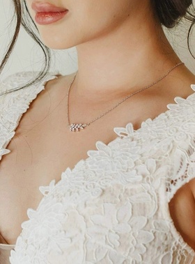 亚马逊爆款叶子背链个性时尚简约小众设计轻奢新娘婚纱礼服配饰女