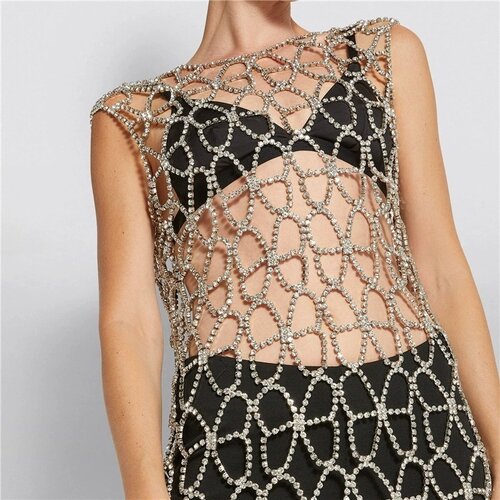 欧美跨境夸张蝴蝶水钻身体链 性感走秀晚会闪亮礼服body chain