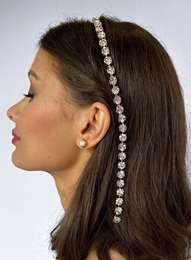 欧美跨境新款流苏发箍满钻简约仙女水钻发箍百搭发饰女 Headwear
