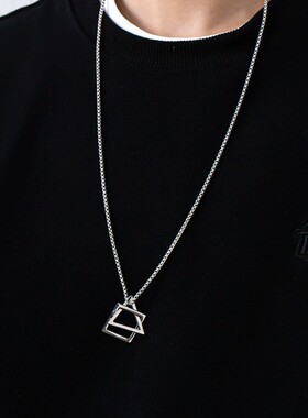 欧美几何男潮ins配饰挂坠嘻哈项链男生简约潮牌百搭挂件饰品吊坠