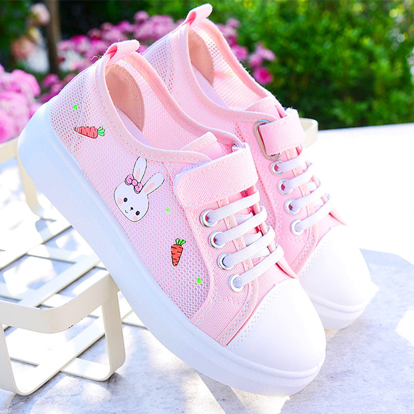 幼儿园小学生5女孩6春夏季7中大童9网纱透气帆布网鞋15岁透气板鞋