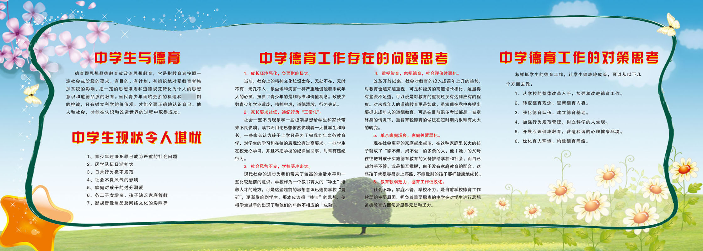 609画布海报展板喷绘贴图片23中学德育宣传专栏校园文化走廊挂画