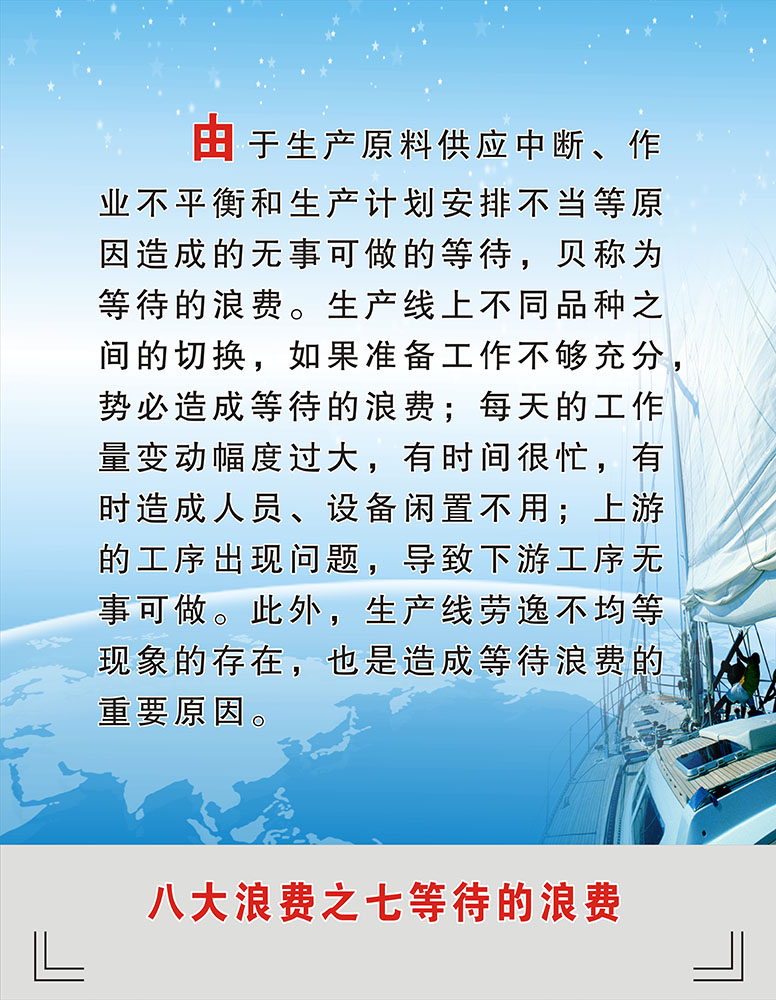 770企业工厂车间精益生产管理八大浪费标语312kt展板海报印制10-1