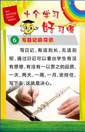 208画布海报展板喷绘贴纸素材6114-6写日记的习惯