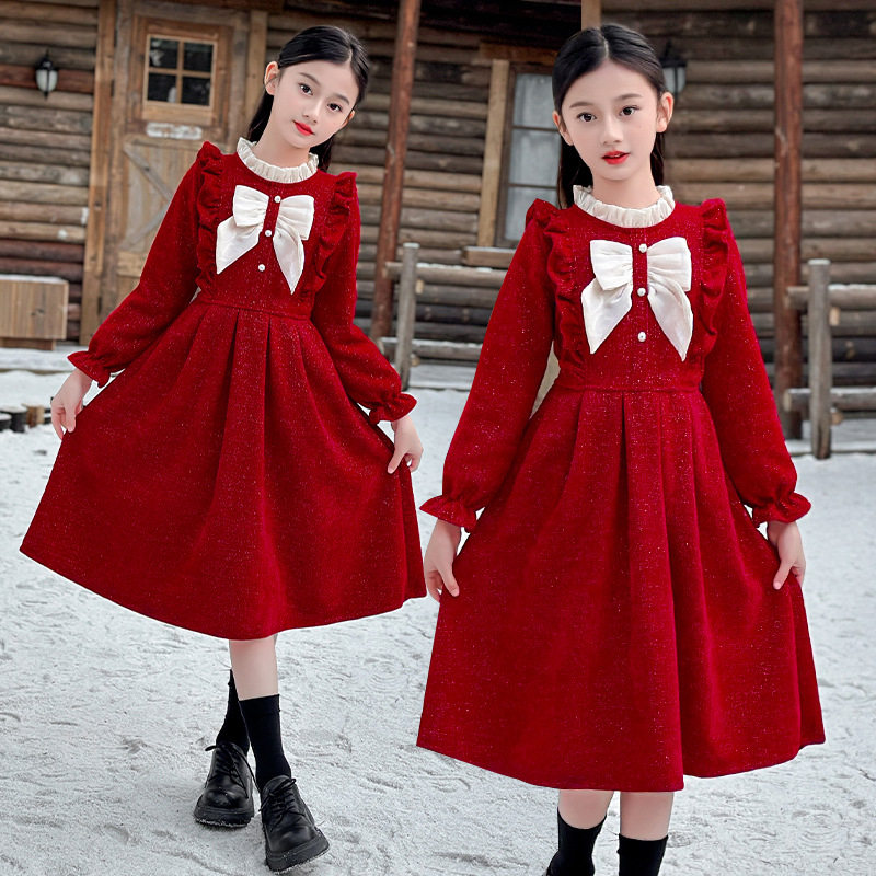 女童连衣裙秋装2025新款秋季儿童公主裙女大童礼服裙子气质大红色,童装/婴儿装/亲子装,连衣裙,淘宝优惠券,粉丝福利购,淘宝优惠卷