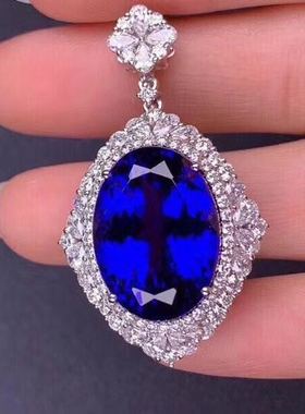 豪华大度好纯银镀18k白金吊坠