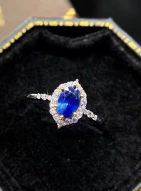 925天然斯里兰卡蓝宝石戒指简约