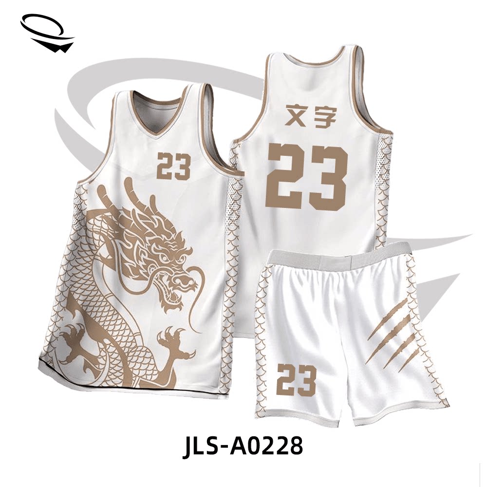 全身数码定制印刷成人儿童篮球服套装球衣比赛龙舟队服JA0228白灰