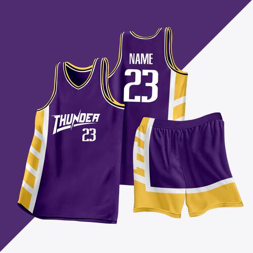 全身数码定制印刷成人儿童篮球服套装球衣比赛训练队服LB106 紫色