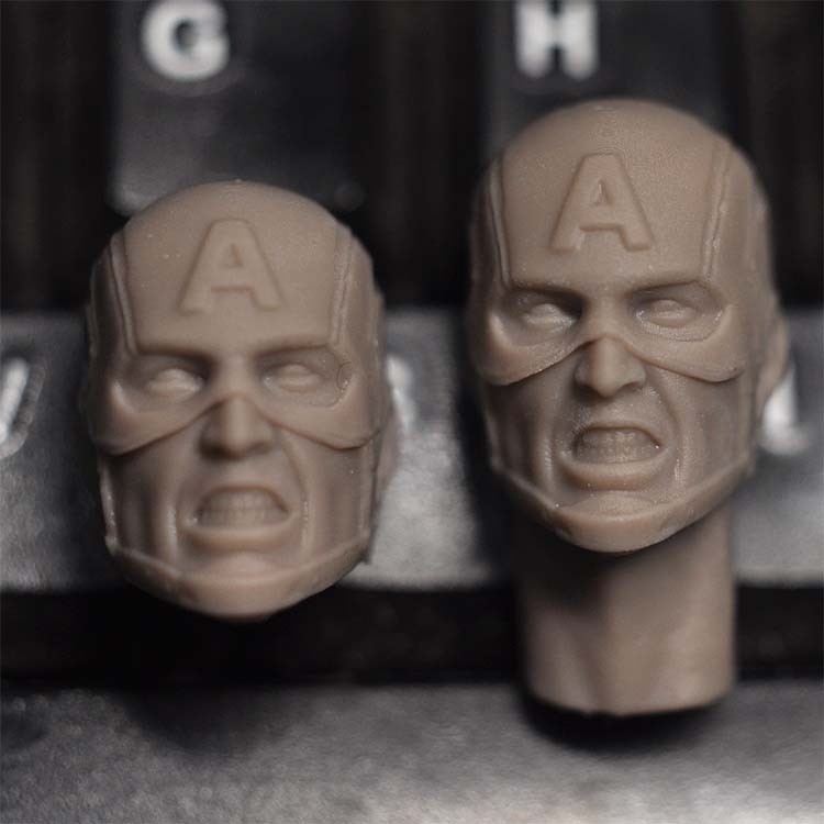 1/12 6寸 ml shf mafex 美国队长头盔真人头雕 愤怒表情 白膜