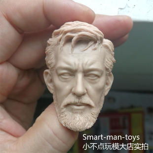 1/6 欧比旺 白模头雕 星球大战 兵人配件
