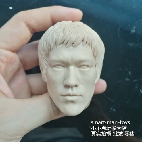 1/4白模头雕蜡像级 李小龙 enterbay 猛龙过江 平静表情 兵人配件