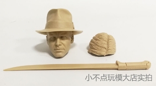 1/6 哈里森福特头雕 白模 印第安纳琼斯四件套 帽子头发大刀 磁铁