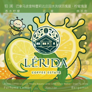 铂澜巴拿马蕾莉达庄园柠蜜瑰夏绿顶瑰夏水洗手冲咖啡豆精品代磨粉