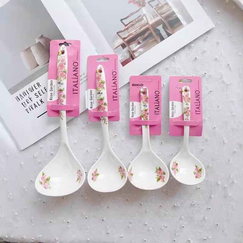 家用韩国进口厨房玫瑰花勺子汤勺