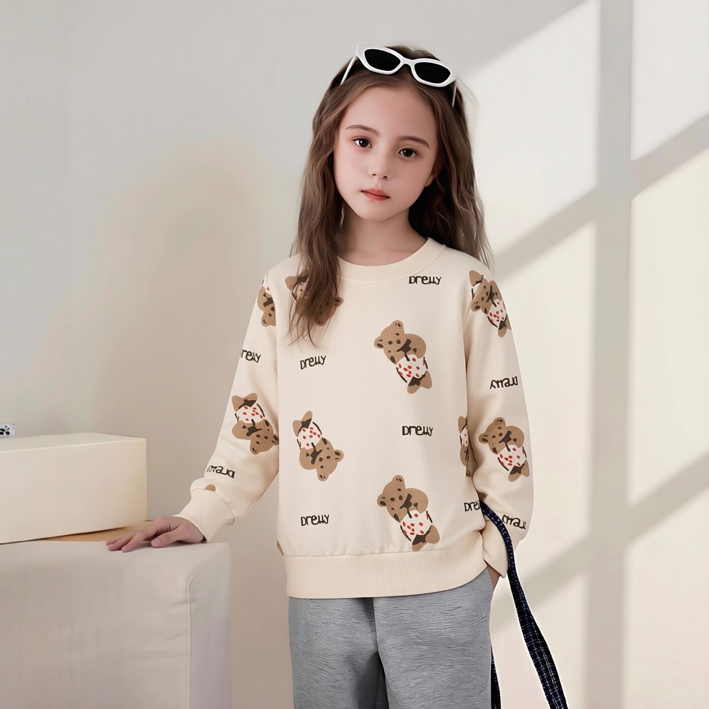 童装2026秋季新品27home宝宝衣服女童韩版长袖印花纯棉小毛圈卫衣