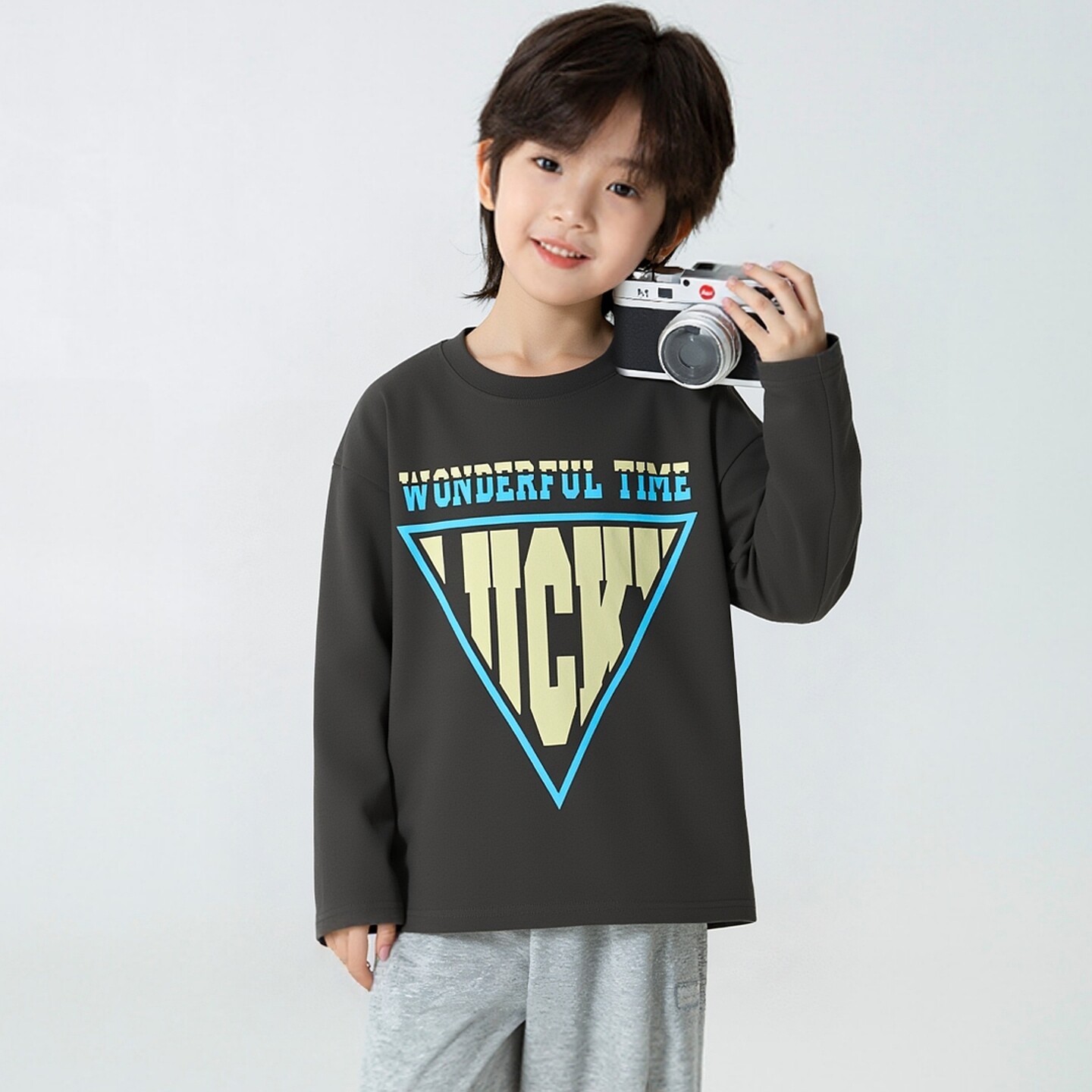 品牌外贸童装男童纯棉印花长袖T恤春季新款 中大童宽松韩版打底衫