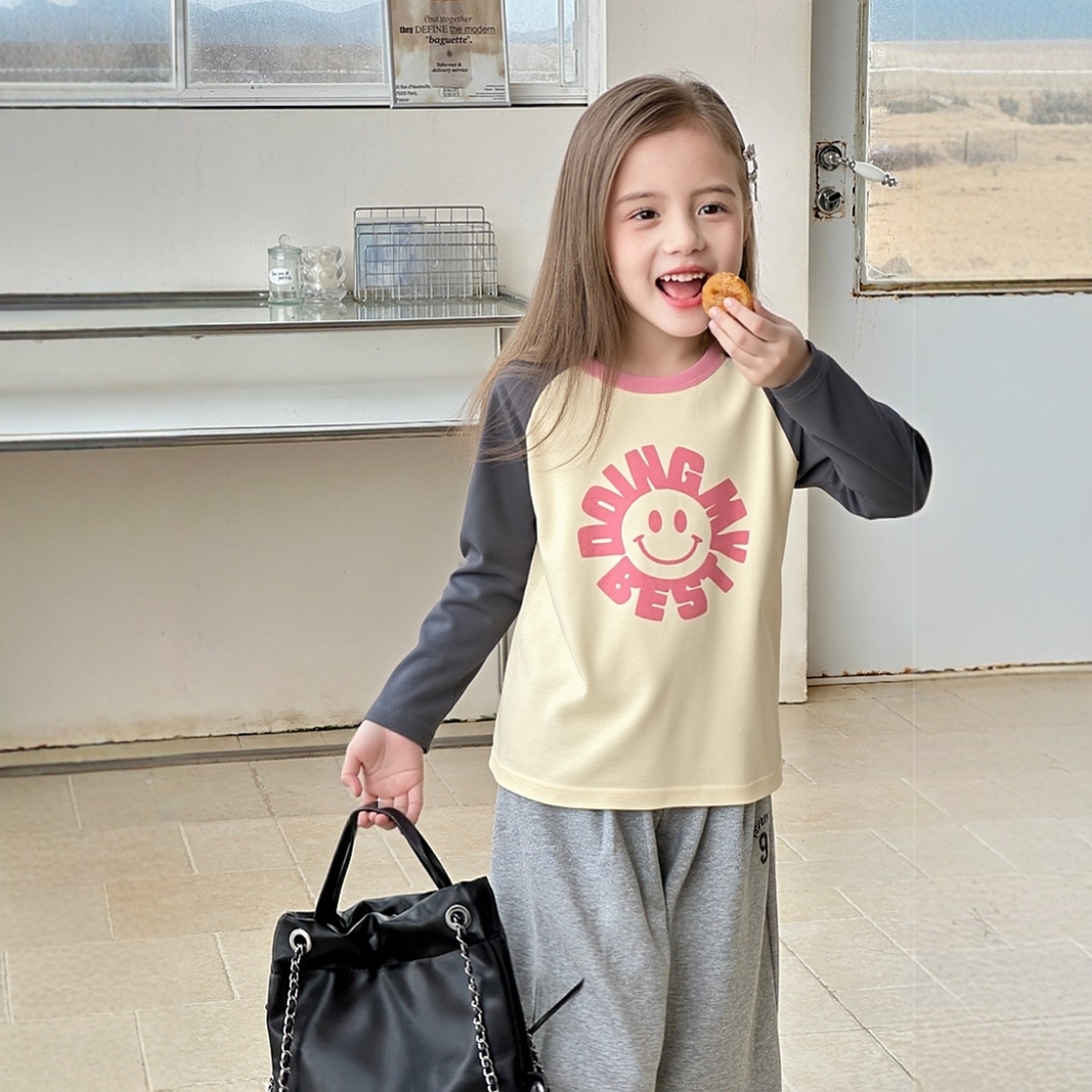 27home外贸童装韩版 2026春季新款女孩打底衫宝宝长袖T恤纯棉印花