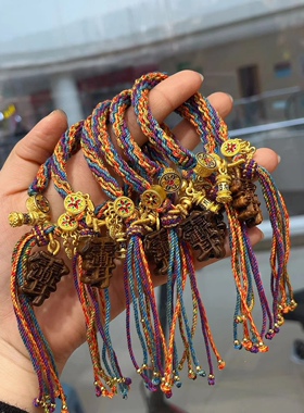 东海鑫磊水晶新款沉香手工编织手链五彩棉绳子手链符文玩手链包邮