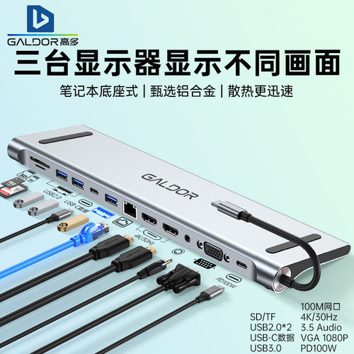 高多12合一扩展坞MST多屏异显