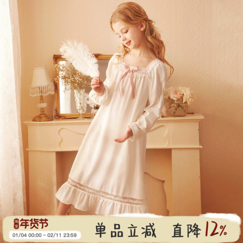 Rosetree女童睡裙儿童春秋季纯棉长袖薄款睡衣公主女孩宝宝家居服,童装/婴儿装/亲子装,家居裙/睡裙,淘宝优惠券,粉丝福利购,淘宝优惠卷
